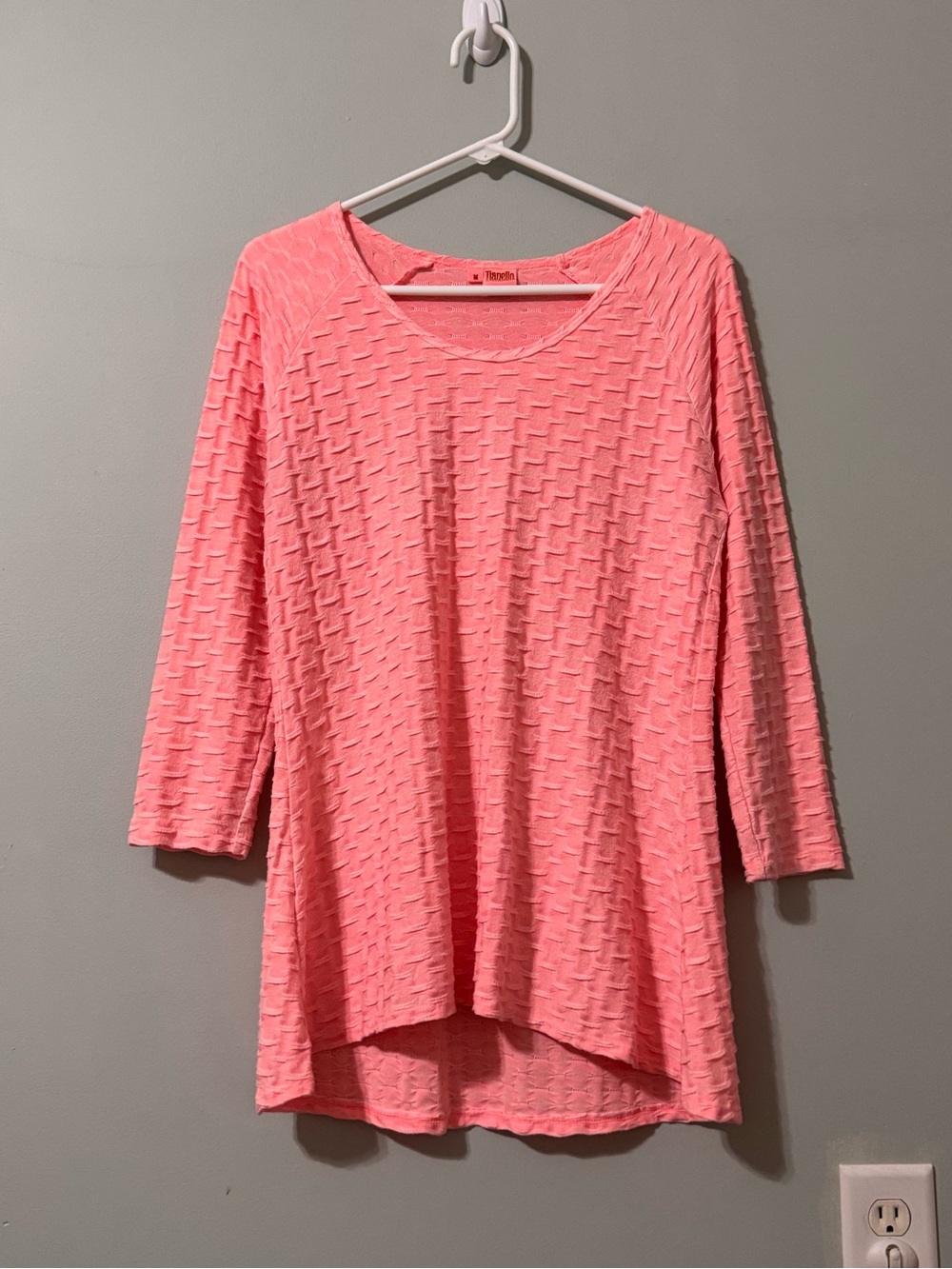 Tianello Steve Barraza Women’s M 3/4 Sleeve Artsy Lagenlook Hi Low Tunic Shirt